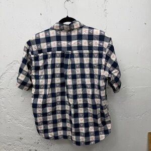Vintage Company One Heart Print Valentine’s Day Plaid Button Up short sleeve